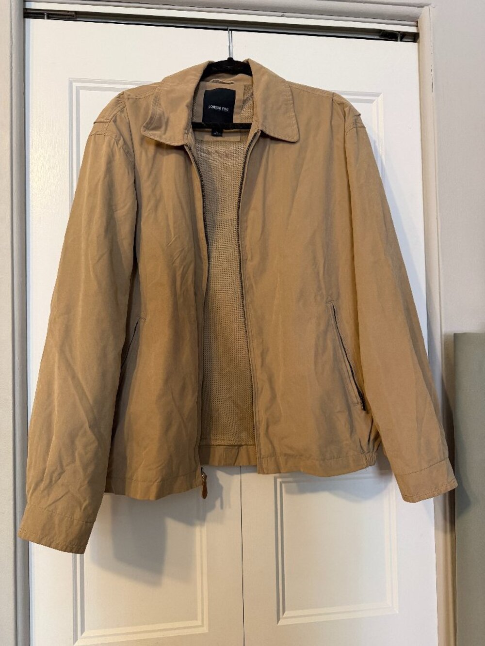 Beige London Fog Bomber Jacket Size Large